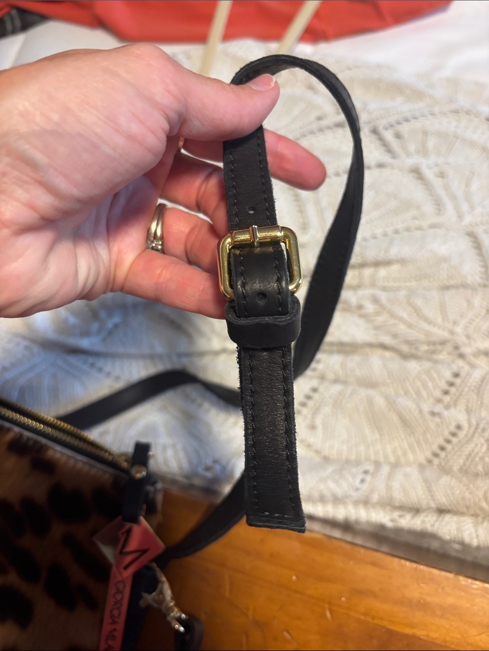 Leopard Print Crossbody Bag in Brown and Black - Picture 7 of 7